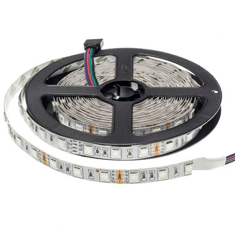 5m LED Streifen 12V RGB – SMD 5050 mit 60 LEDs/m – IP20
