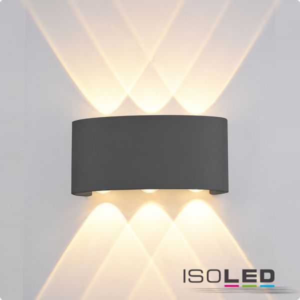 ISOLED 113987 LED Wandleuchte 6W CREE, IP54, Sandschwarz, Warmweiß - 1
