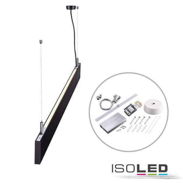 ISOLED 113999 LED Hängeleuchte Linear Up+Down 60cm, 25W, prismatisch, schwarz, warmweiß - 1