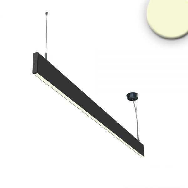 ISOLED 113999 LED Hängeleuchte Linear Up+Down 60cm, 25W, prismatisch, schwarz, warmweiß
