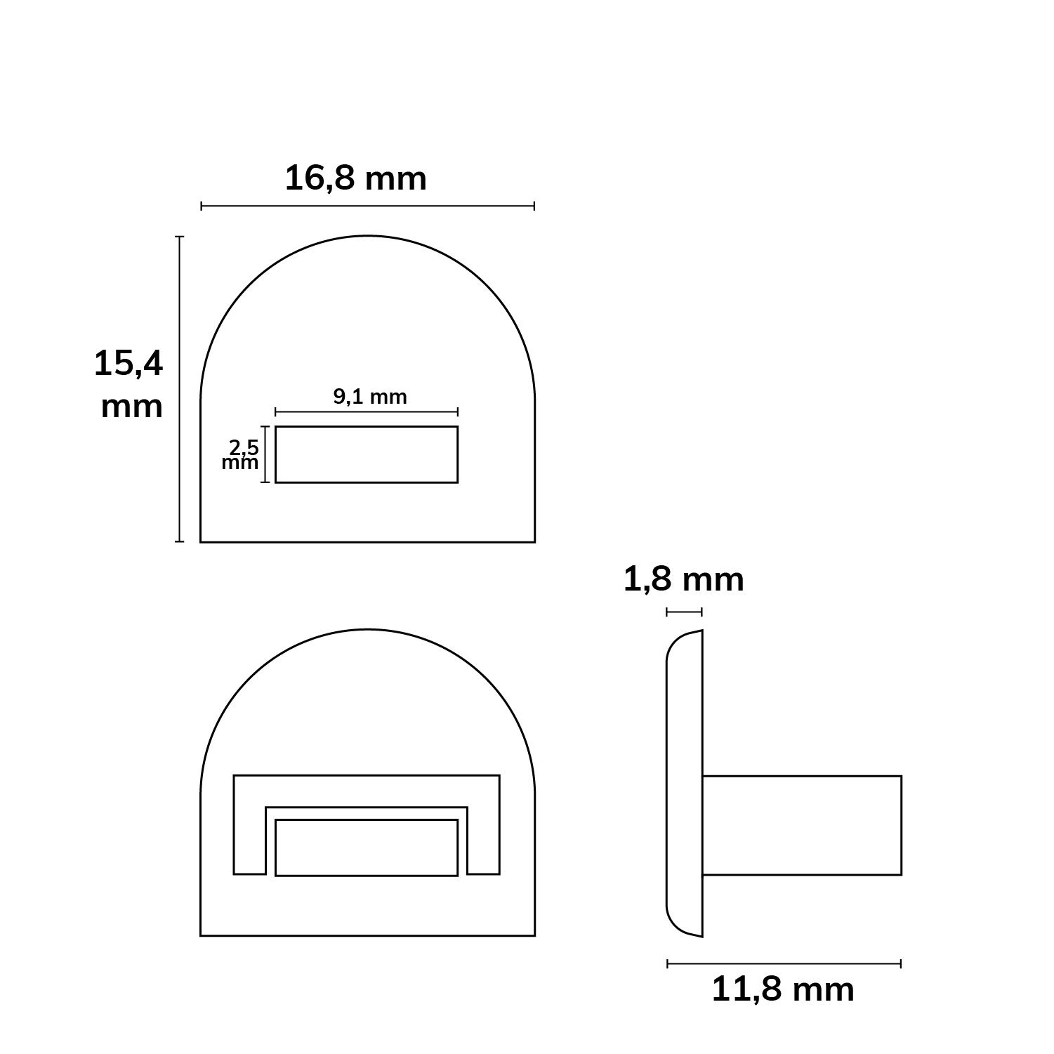 ISOLED 112544 Endkappe EC20 für SURF12 RAIL inkl. COVER5, mit Kabelausgang, PVC, grauweiß – Maßskizze