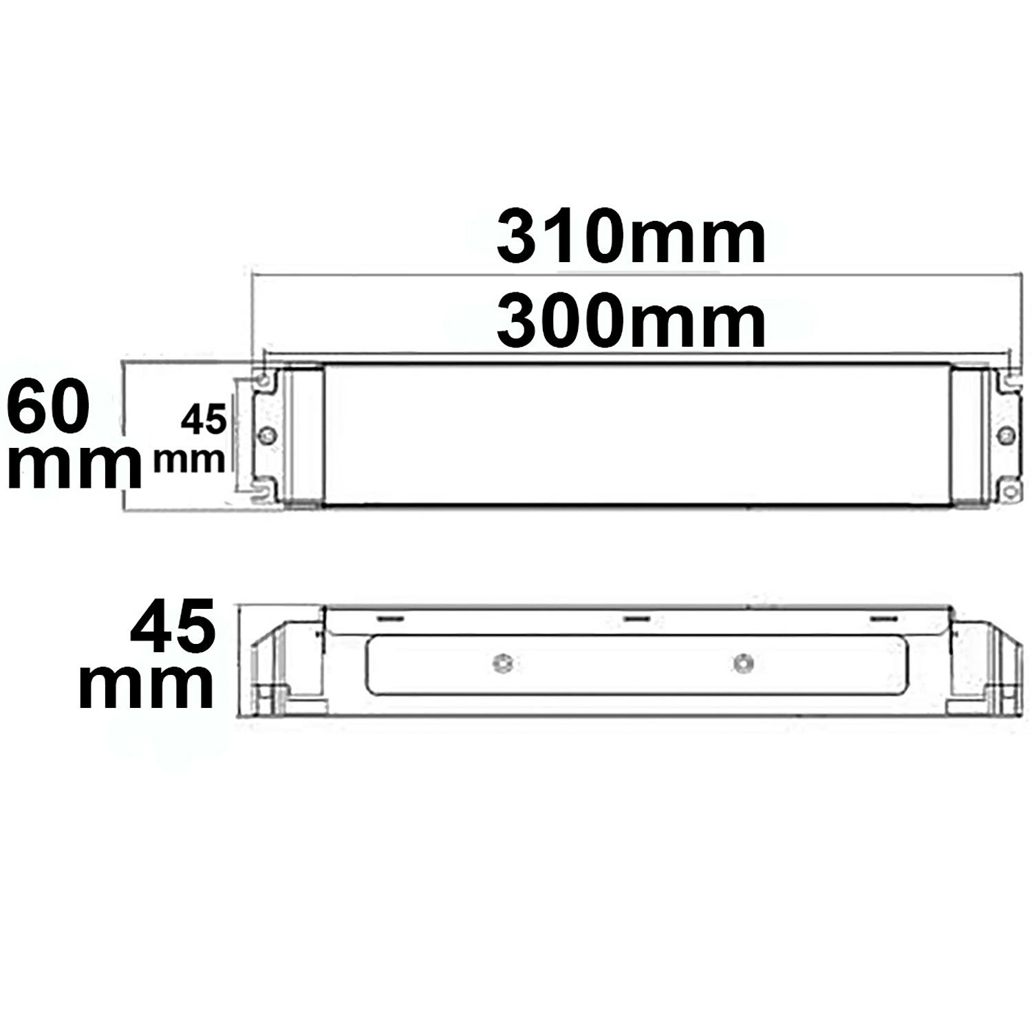 ISOLED 113518 LED PWM-Trafo 24V/DC, 0-200W, IP20, 1-10V/Push/DALI dimmbar – Maßskizze