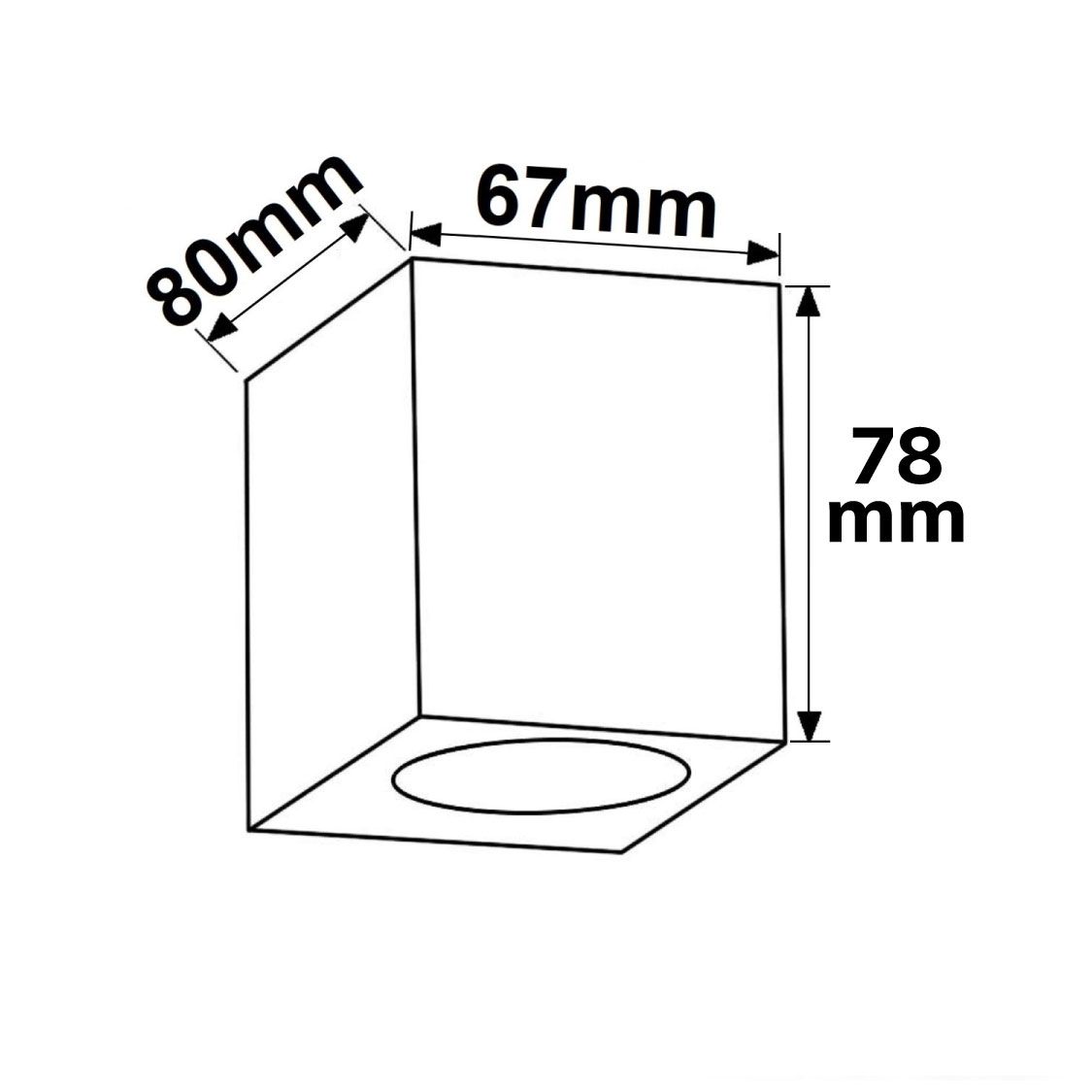 ISOLED 113982 Wandleuchte 1xGU10, IP54, sandschwarz, exkl. Leuchtmittel – Maßskizze
