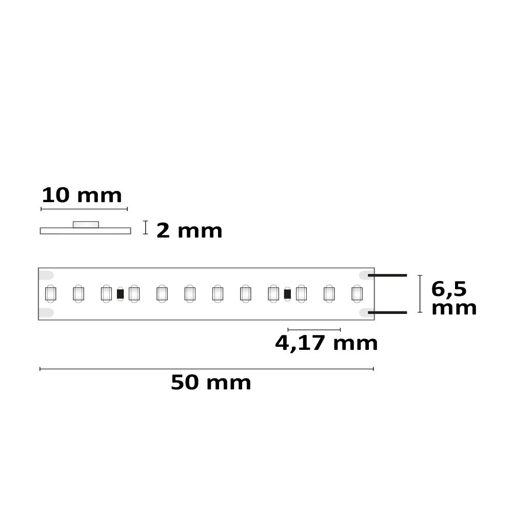 ISOLED 114241 LED 48V Flexband, 13W/m, IP20, 3000K, 20m 240 LED/m – Maßskizze