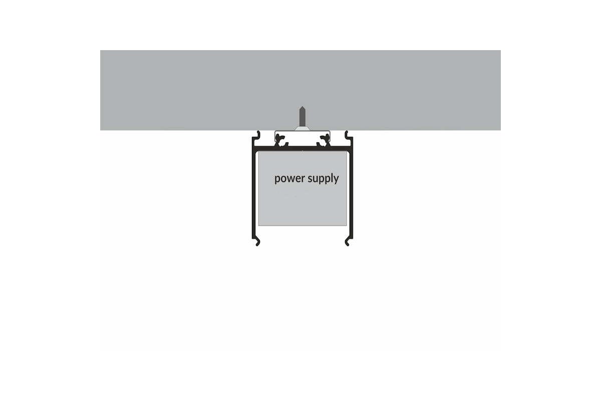 Maßzeichnung 3m LED Profil Varia 08 weiß
