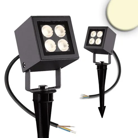 Quadratischer LED Außenstrahler Cube warmweiß