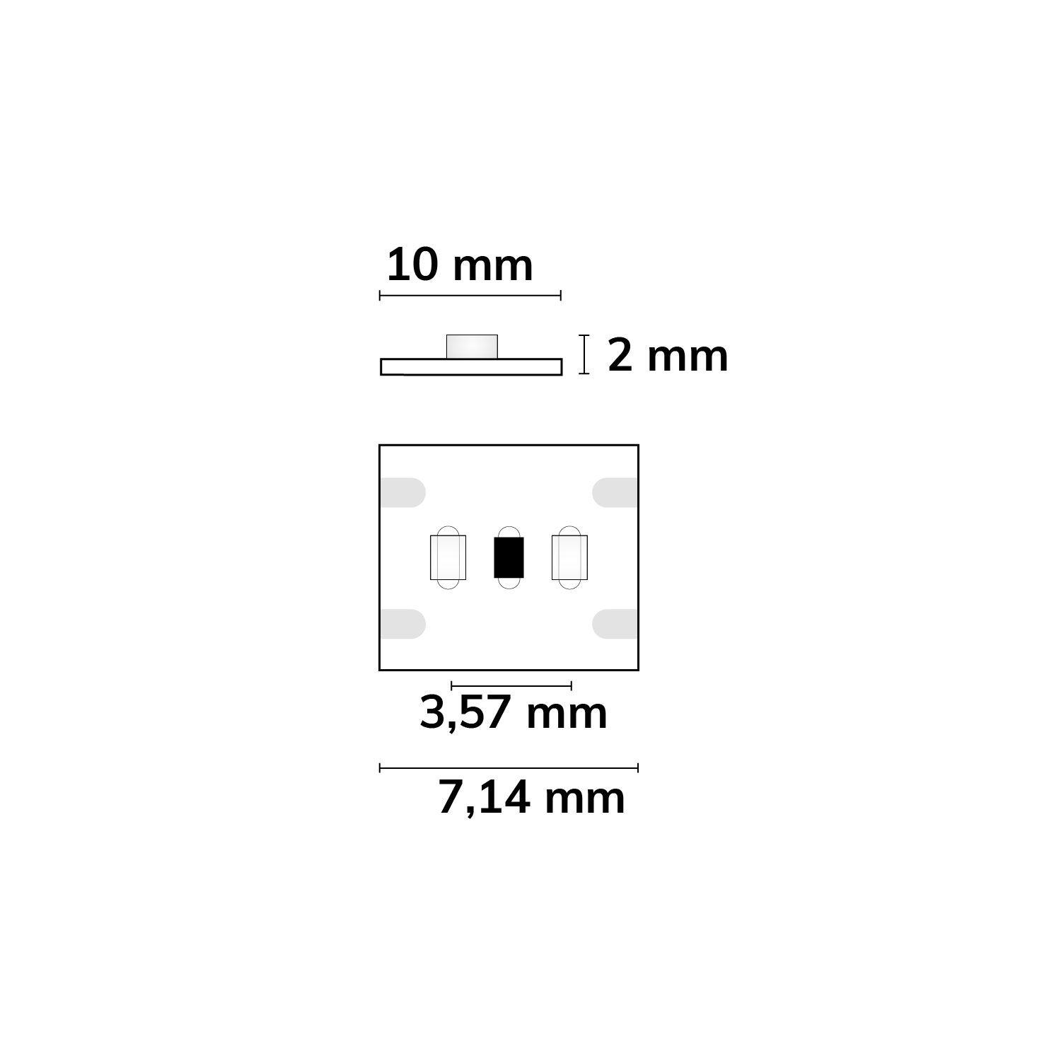 Isoled 113074 LED Streifen, 24V DC, 15W, IP20, 2700K, 5m 280 LED/m – Maßskizze