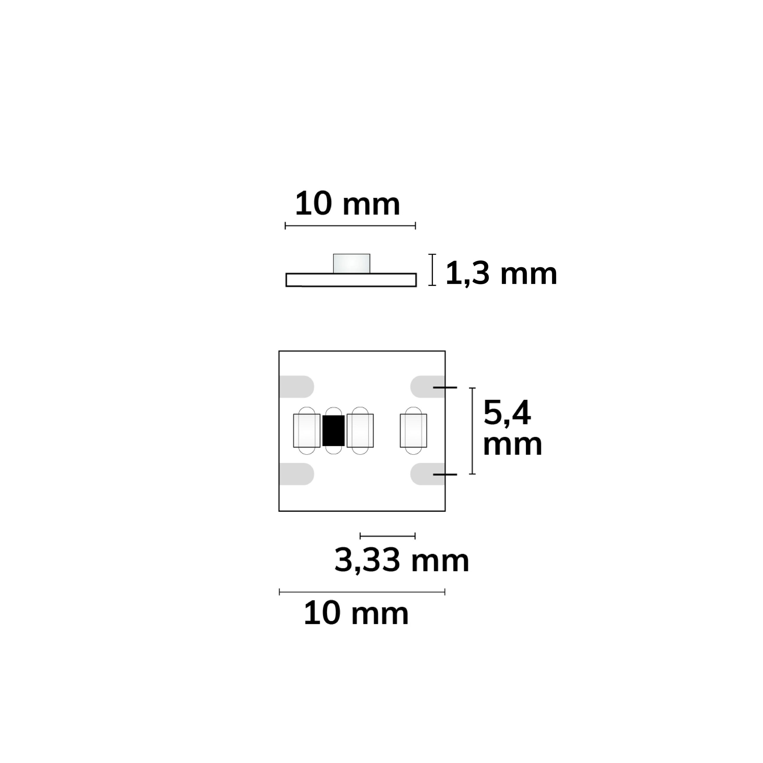 ISOLED 112708 LED Linear10 Streifen, 24V DC, 22W, IP20, 3000K, 5m, 300 LED/m – Maßskizze