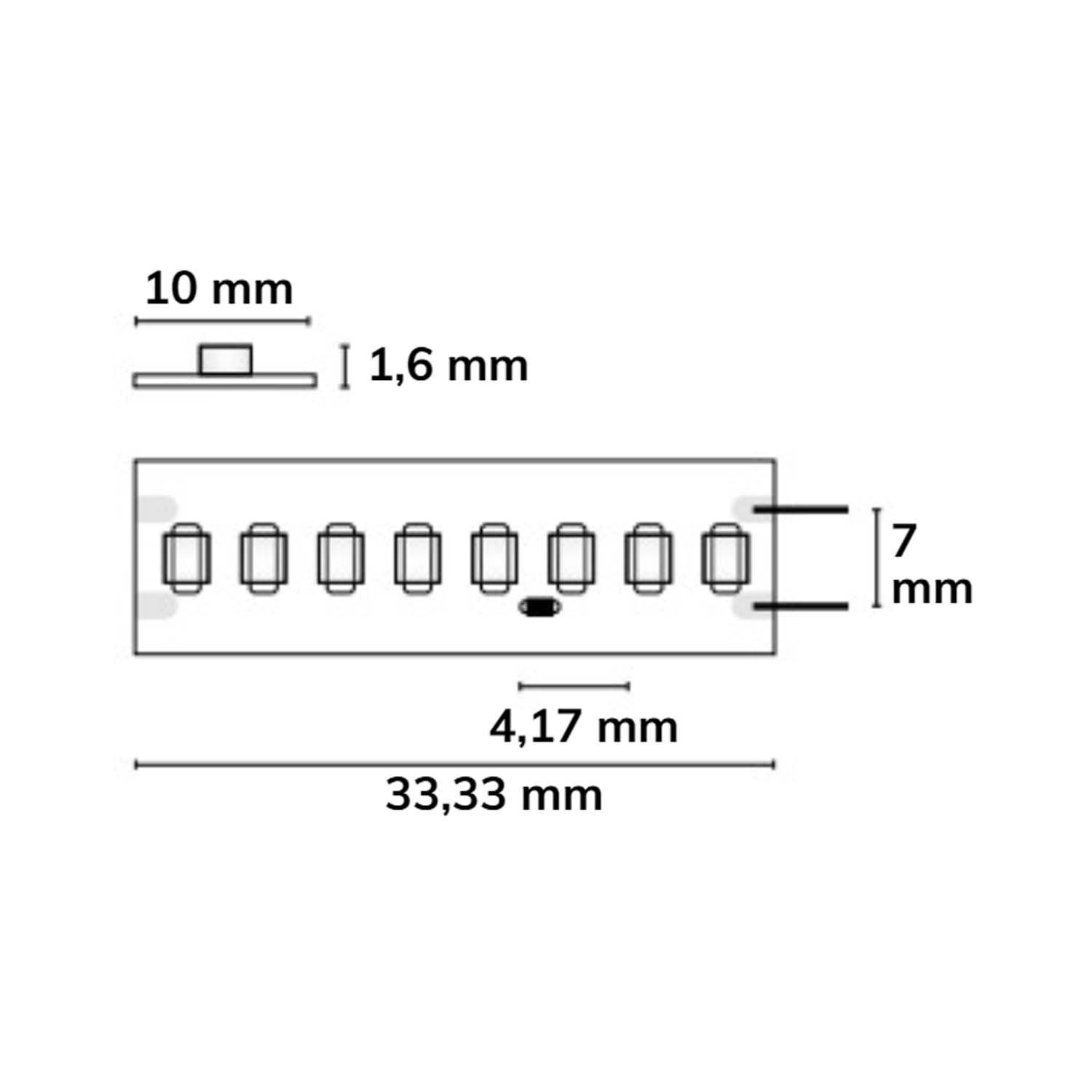 ISOLED 114919 LED Streifen High Bright, 24V DC, 32W, IP20, 6000K, , 5m, 240 LED/m – Maßskizze