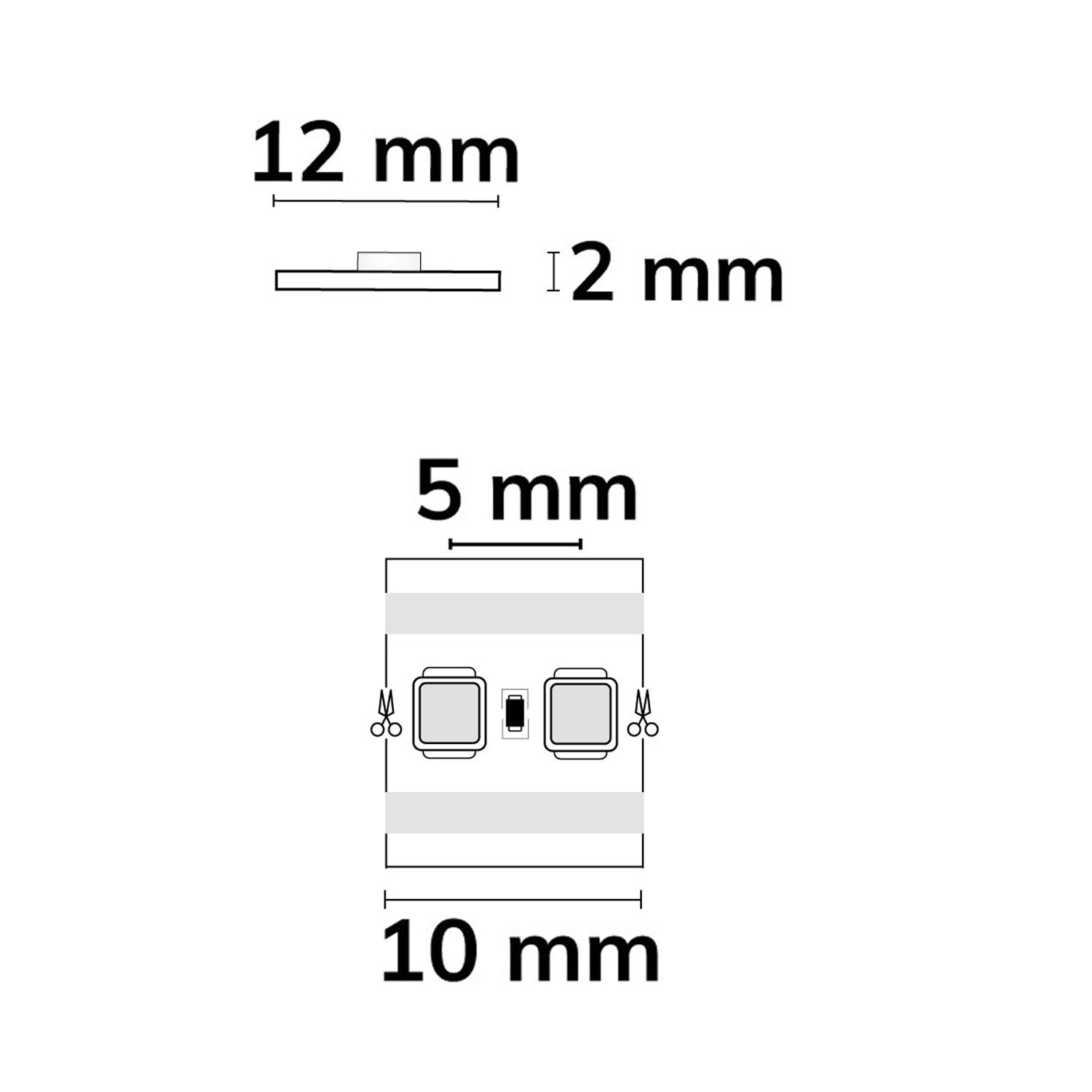 ISOLED 116666 LED Streifen, 24V DC, 10W, IP20, 4000K,, , 5m, 200LED/m 116664-116669 skizze 2