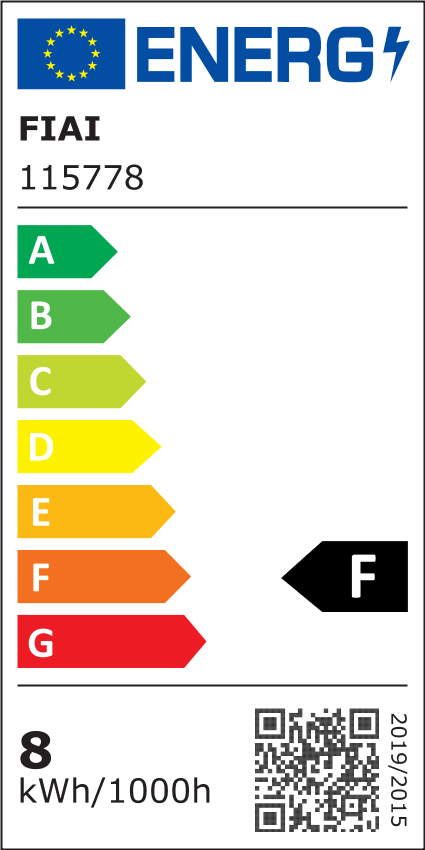 ISOLED 115778 LED COB Streifen, 24V DC, 8W, IP68, 2700K, 5m 480LED/m – Energieeffizienzlabel