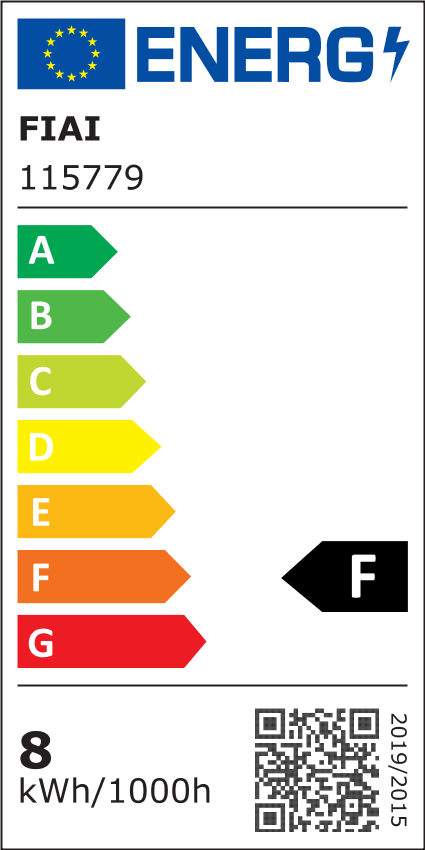 ISOLED 115779 LED COB Streifen, 24V DC, 8W, IP68, 3000K, 5m 480 LED/m – Energieeffizienzlabel