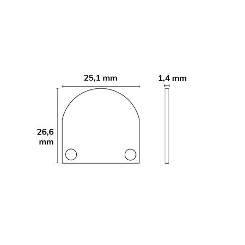 ISOLED 112855 Maßskizze Alu Endkappen EC46 roh für SURF DIVE20 FLAT mit COVER13 Skizze