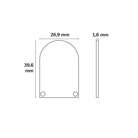 ISOLED 113200 Maßskizze Alu Endkappe EC50 weiß für SURF DIVE20 mit hohem COVER13 Skizze