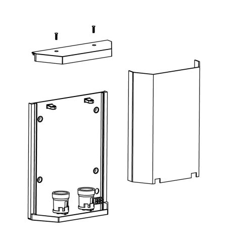 ISOLED 113289 Bemaßungsplan Wandhalterung Fassadenleuchte 2x E27 anthrazit IP54 Skizze