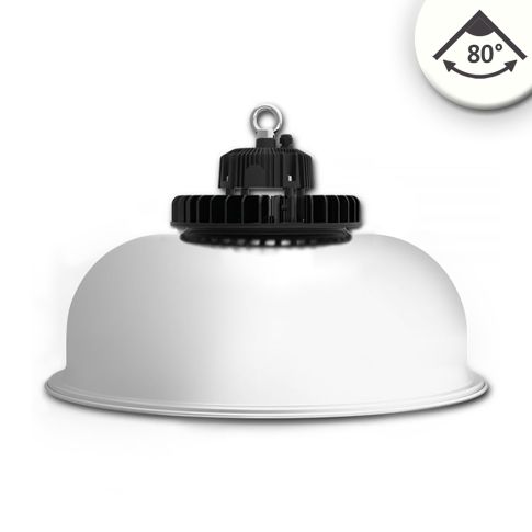ISOLED 113734 Industrie Highbay Strahler FL 120W 80° Aluminium-Reflektor 4000K IP65 1-10V