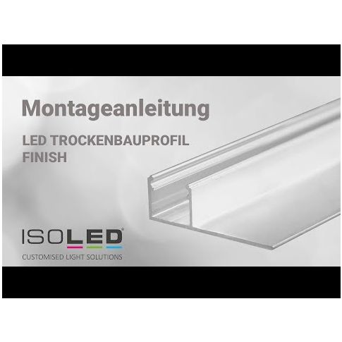 ISOLED 113827 LED Trockenbauprofil Abschlussleiste Aluminium 200cm Randprofil Decke Endprofil