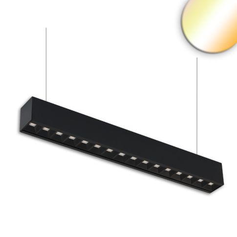 ISOLED 114062 Hängelampe Linear Raster 20W schwarz ColorSwitch verbindungfähig Büroarbeitsplatz