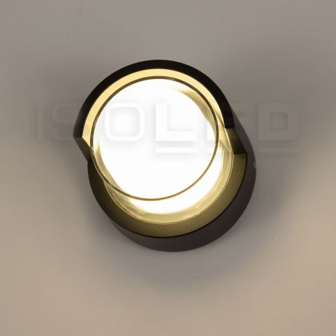 ISOLED 114264 runde LED Außenwandleuchte 6W IP54 sandschwarz 3000K warmweiß Fassadenspot