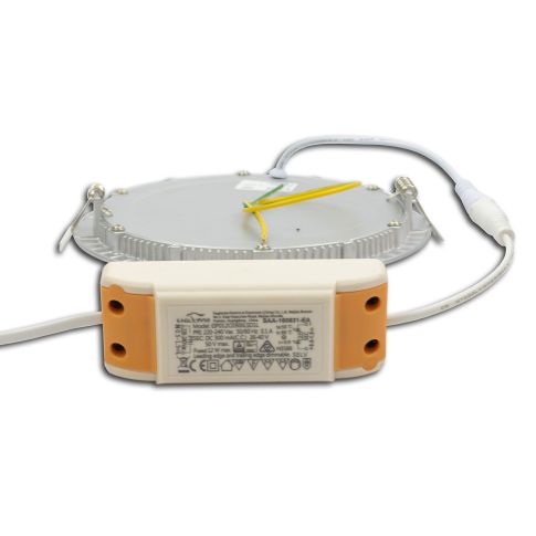 ISOLED 114909 LED Downlight, 12W, rund, ultraflach, silber, neutralweiß, dimmbar Skizze