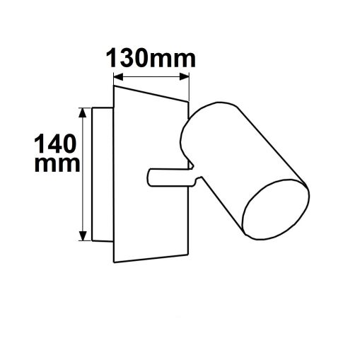 ISOLED 114999 Wandleuchte schwarz, mit Schalter, 1xGU10 Fassung, exkl. Leuchtmittel Skizze