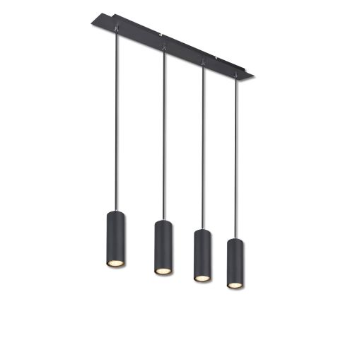 ISOLED 115003 Hängeleuchte schwarz matt, 4xGU10 Fassung, exkl. Leuchtmittel