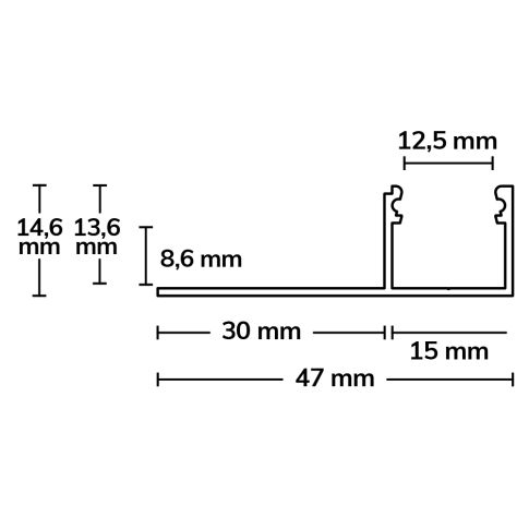 Maßskizze Abschlusskante ISOLED 115534 Trockenbauprofil 3m Skizze