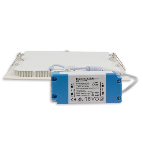 ISOLED 115599 Detailzeichnung Federklammern und Treiber Downlight 18W weiß Skizze