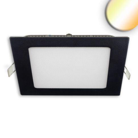 ISOLED 115600 ultraflaches eckiges LED Downlight 18W schwarz 225x225mm ColorSwitch dimmbar