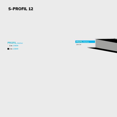 ISOLED 115840 LED Trockenbau S-Profil 12 schwarz RAL 9005 200cm Putzprofil