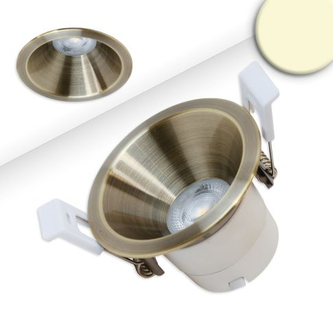 ISOLED 116708 LED Einbaustrahler BACK60 messing gebürstet rund 5W 2700K UGR unter 12 dimmbar