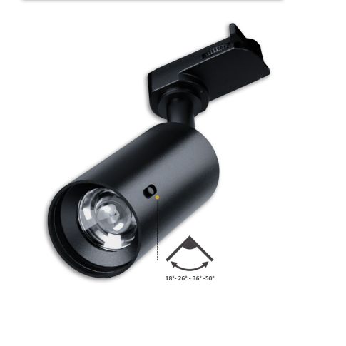 Technische Skizze Schienenadapter und Gehäuse ISOLED 117083 SELECT schwarz 8W dimmbar