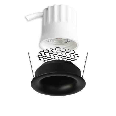 Technische Skizze Bauhöhe und Einbautiefe ISOLED 117247 BACK32 schwarz Skizze