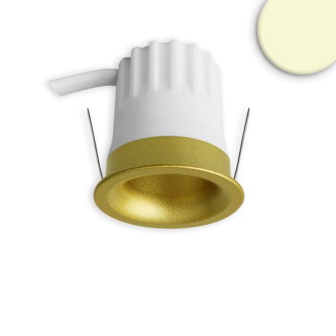 ISOLED 117248 runder LED Deckenstrahler BACK32 gold 5W 2700K blendfrei Wabenraster dimmbar