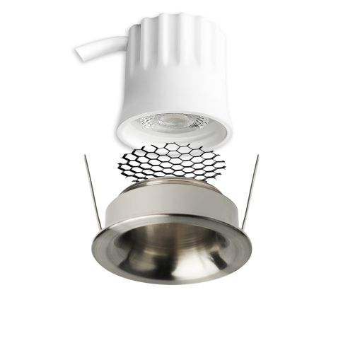 Technische Skizze Einbautiefe ISOLED 117251 BACK32 nickel matt Honeycomb Skizze