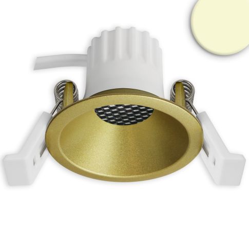 ISOLED 117269 runder LED Einbauspot BACK45 gold glänzend 5W 2700K warmweiß Honeycomb