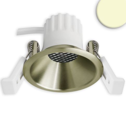 ISOLED 117276 runder LED Einbaustrahler BACK45 messing gebürstet 5W 3000K Honeycomb dimmbar