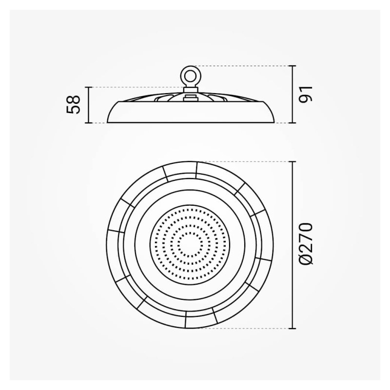 100W LED Hallenleuchte 6000K Kaltweiß IP65