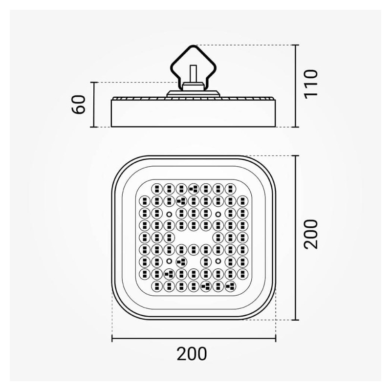 100W LED Hallenleuchte IK08 6000K Kaltweiß IP65