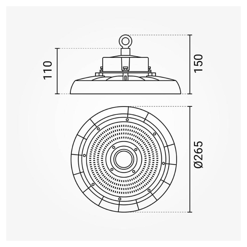 100W LED Hallenleuchte PREMIUM HL 6000K Kaltweiß IP65