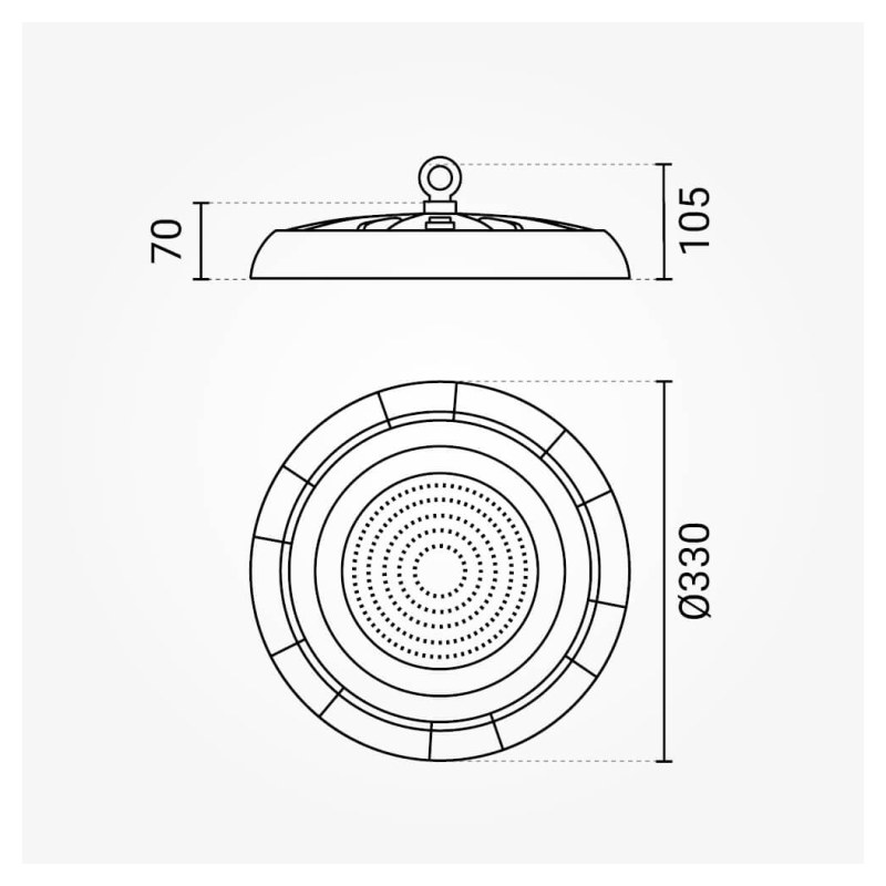 150W LED Hallenleuchte 6000K Kaltweiß IP65