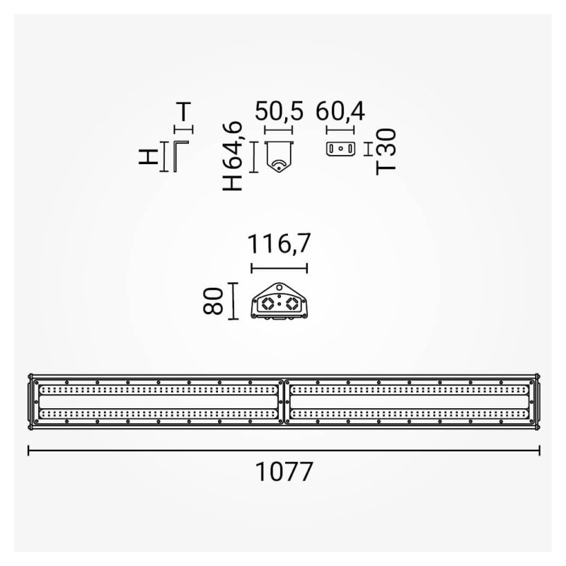 200W LED Hallenleuchte Linear IK08 6000K Kaltweiß IP65