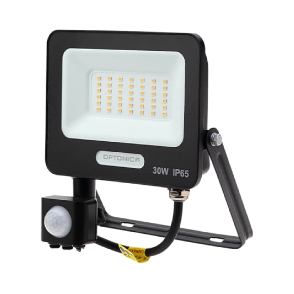 30W LED Fluter mit Bewegungsmelder Warmweiß 3000K 2700 Lumen Schwarz