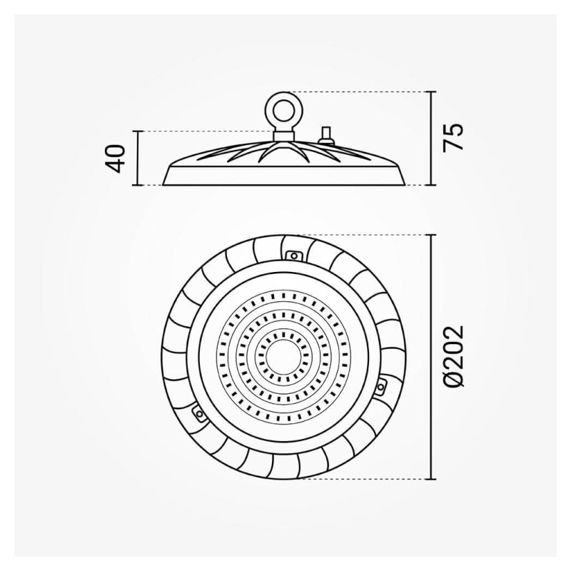 50W LED UFO Highbay Hallenleuchte 6000K IP65