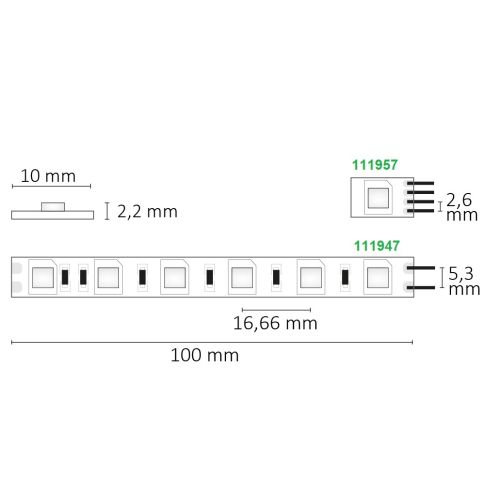 ISOLED 111947 LED SIL840 Streifen, 24V DC, 14,4W, IP20, 4000K, 5m Rolle, 60 LED/m