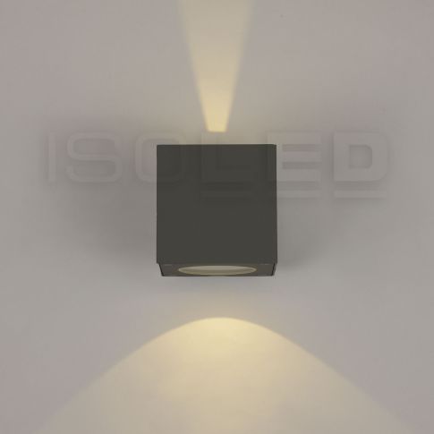 ISOLED 112190 LED Wandleuchte Up&Down 2x3W CREE, IP54, anthrazit, warmweiß