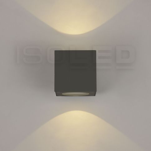 ISOLED 112190 LED Wandleuchte Up&Down 2x3W CREE, IP54, anthrazit, warmweiß
