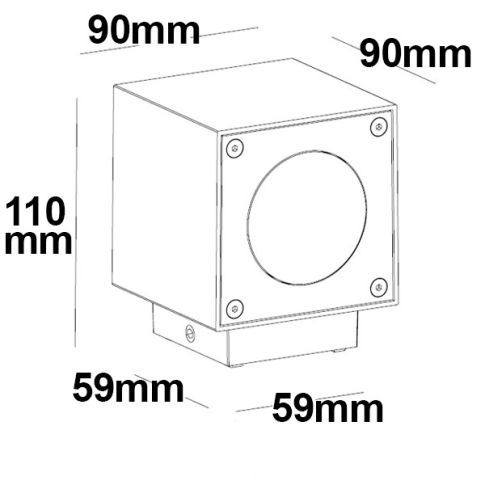 ISOLED 112190 LED Wandleuchte Up&Down 2x3W CREE, IP54, anthrazit, warmweiß