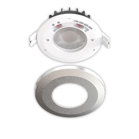 ISOLED 117544 LED Einbaustrahler Vario-68, 6W, 60°, 2700|3000|4000|6000K, IP65, CRI90, nickel gebürstet