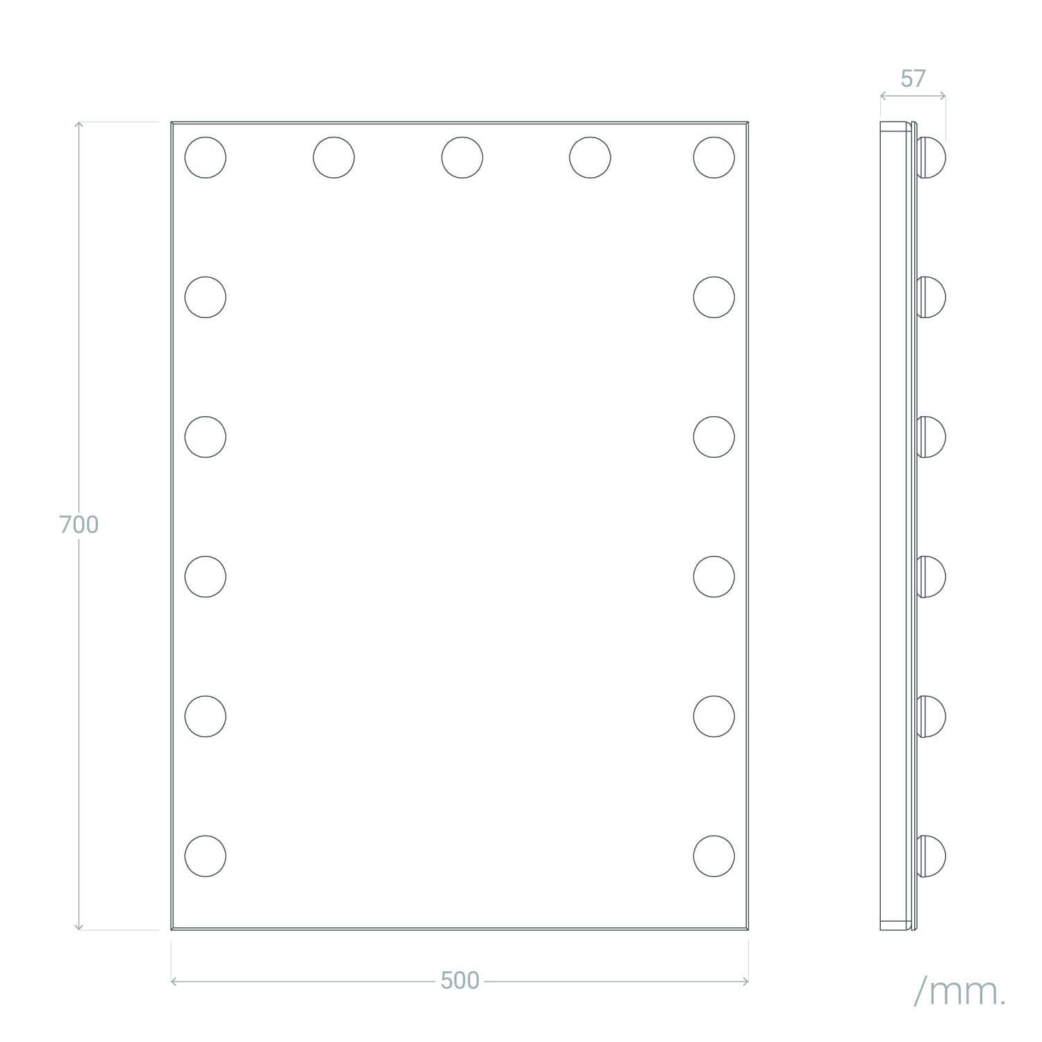 LED Badspiegel 70x50 cm „Essauira“ mit Beleuchtung & Touch – CCT IP44 – Abmessungen & Details
